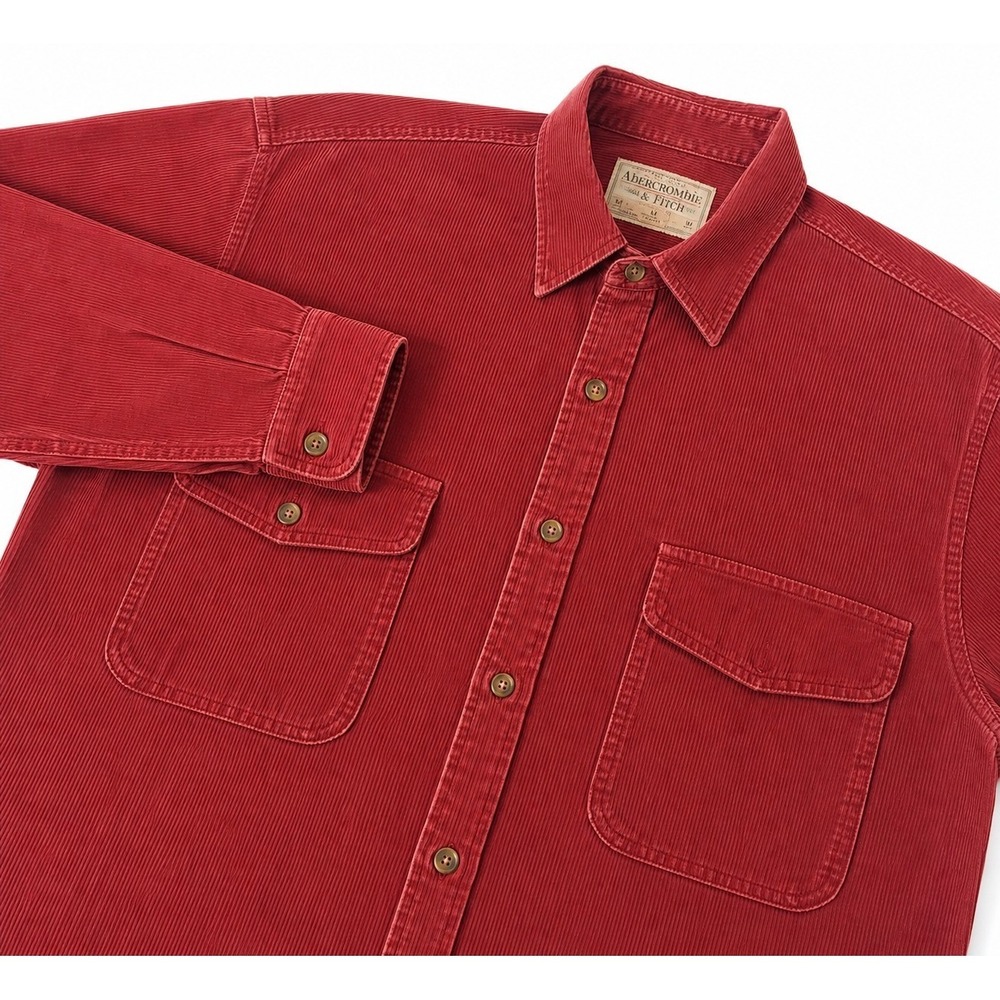 Vtg Abercrombie & Fitch Corduroy Button Shirt Heavyweight‎ "Big Shirts" Preppy M